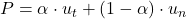 P = \alpha \cdot u_t + (1-\alpha) \cdot u_n